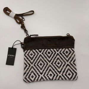 Myra NWT Sine Qua Crossbody Purse Bag Womens Brown Leather Canvas S-9093 Western